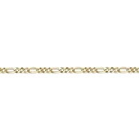 4.4mm Flat Figaro Chain Necklace 14k Gold Over Silver