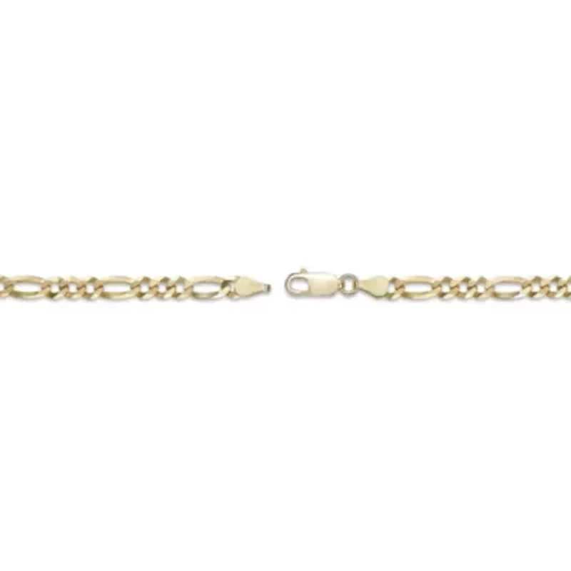 4.4mm Flat Figaro Chain Necklace 14k Gold Over Silver