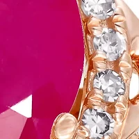 1 ct. t.w. Ruby and 1/4 Diamond Ring 10K Rose Gold