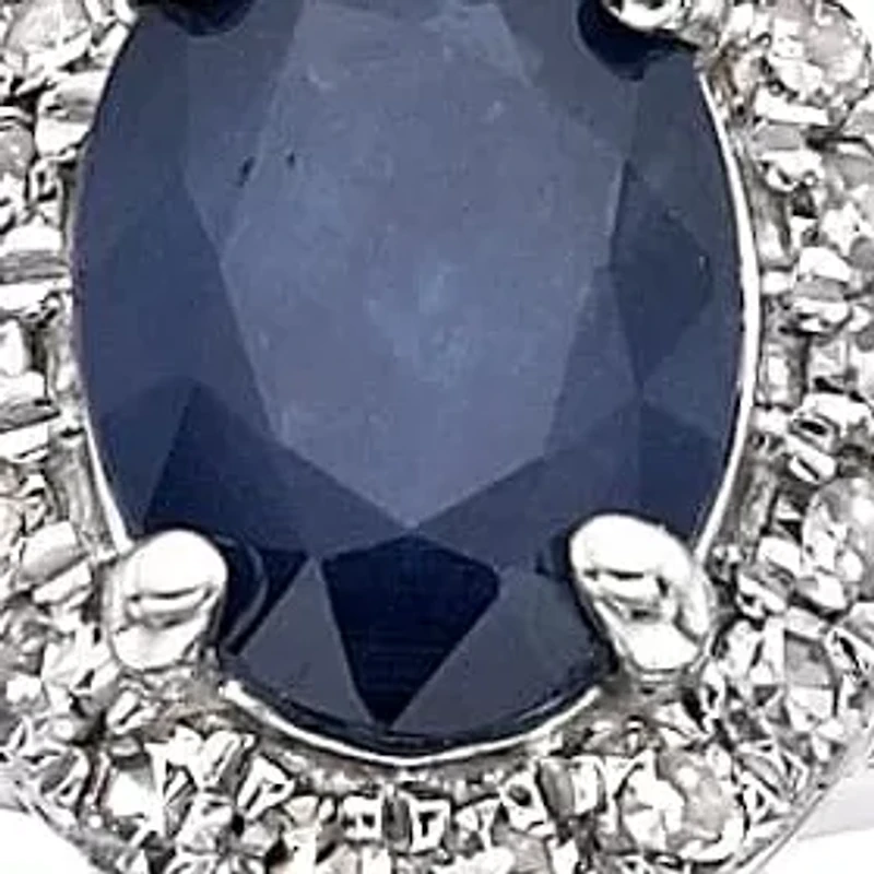 1 ct. t.w. Sapphire and 1/4 Diamond Ring Sterling Silver