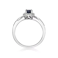 1 ct. t.w. Sapphire and 1/4 Diamond Ring Sterling Silver