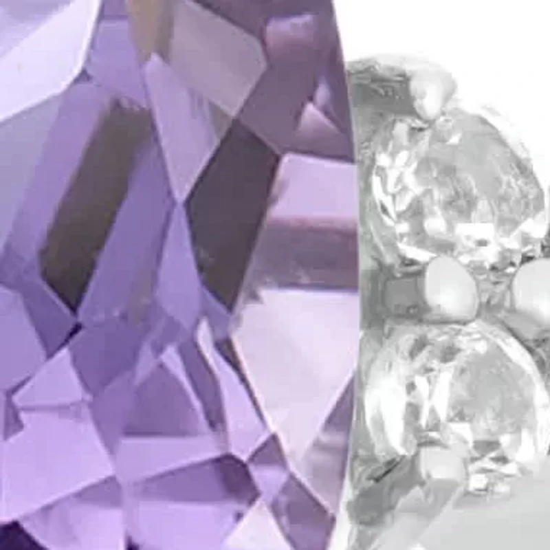 Cushion Gemstone and White Topaz Ring 10K Gold