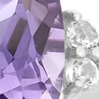 Cushion Gemstone and White Topaz Ring 10K Gold