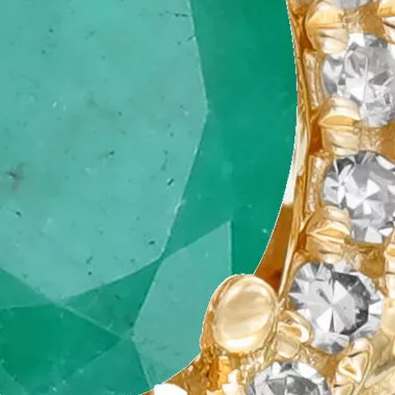 7/8 ct. t.w. Emerald and 1/4 Diamond Ring 10K Gold