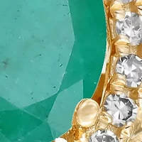 7/8 ct. t.w. Emerald and 1/4 Diamond Ring 10K Gold