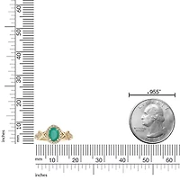 7/8 ct. t.w. Emerald and 1/4 Diamond Ring 10K Gold