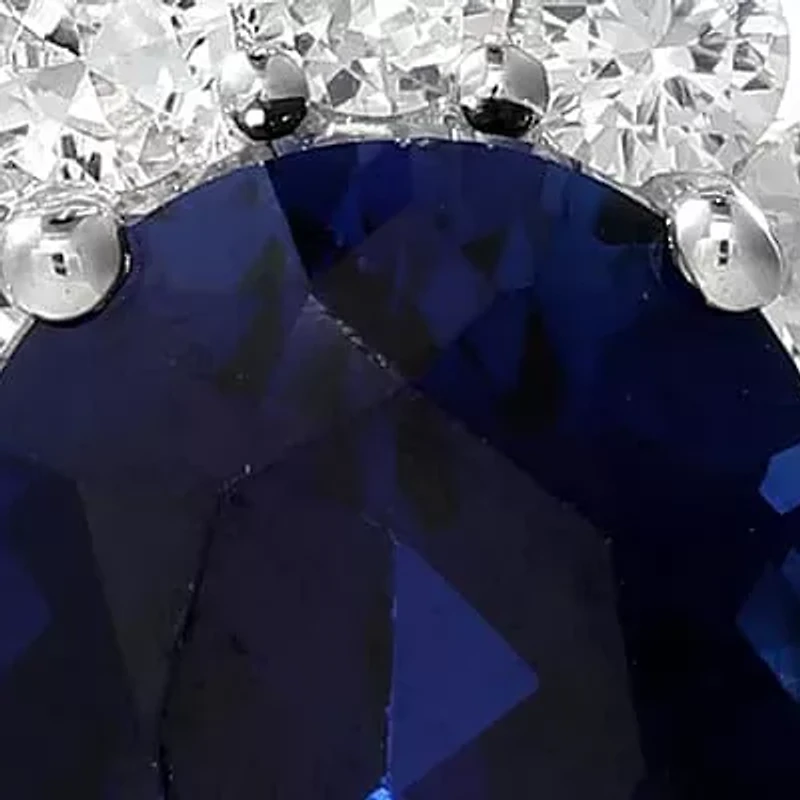 Lab Created Oval Gemstone and 1.1 ct. t.w. White Sapphire Pendant Necklace Sterling Silver