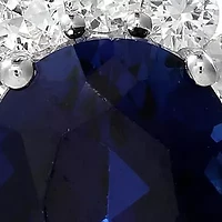 Lab Created Oval Gemstone and 1.1 ct. t.w. White Sapphire Pendant Necklace Sterling Silver