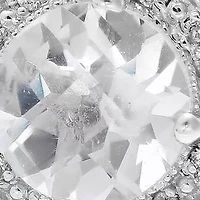 Lab Created Center Gemstone with White Sapphire and Diamond Accent Pendant Necklace Sterling Silver