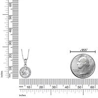 Lab Created Center Gemstone with White Sapphire and Diamond Accent Pendant Necklace Sterling Silver
