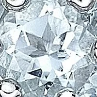 Lab Created Women's Sterling Silver Seven Stone Flower Gemstone Stud Earrings