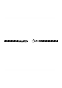 Stainless Steel 2.5 Millimeter Foxtail Chain Necklace with Black Ion Plating, 24 Inch