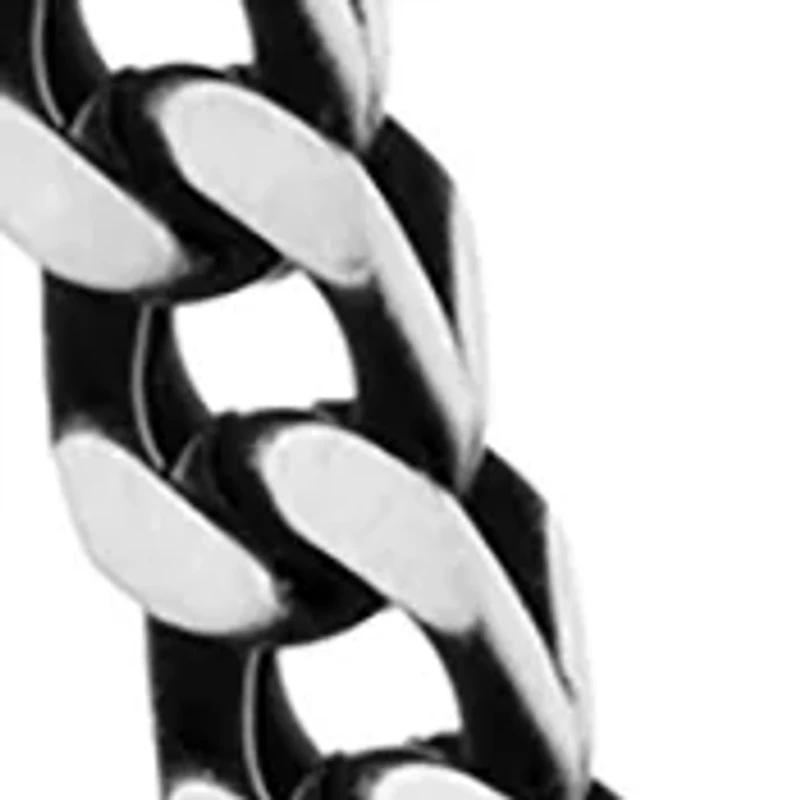 Stainless Steel 5 Millimeter Foxtail Chain Necklace with Two-Tone Black Ion Plating, 24 Inch