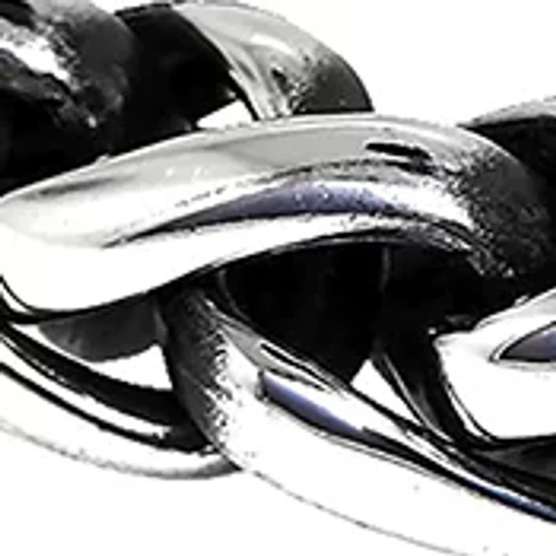 Stainless Steel 8 Millimeter Wheat Chain Bracelet with Black Plating Inlay, 10 Inch