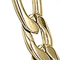 Stainless Steel 4 Millimeter Figaro Chain Necklace with Gold Tone Ion Plating, 24 Inch