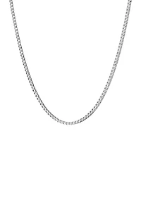 Stainless Steel 2 Millimeter Box Chain Necklace, 24 Inch