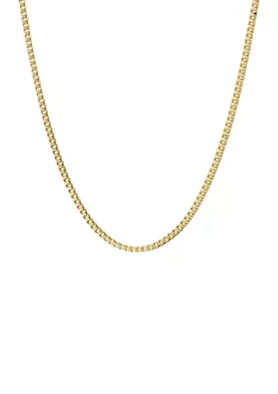 Stainless Steel 2 Millimeter Box Chain Necklace with Gold Tone Ion Plating, 24 Inch