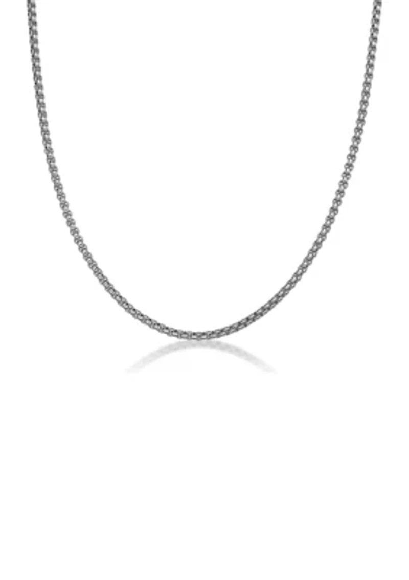 Stainless Steel Millimeter Round Box Chain Necklace