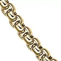 Stainless Steel 4 Millimeter Round Box Chain Necklace with Gold Tone Ion Plating, 24 Inch