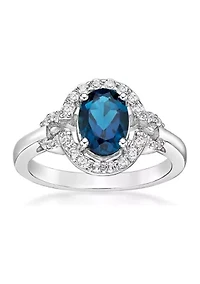 1.63 ct. t.w. London Blue Topaz and 1/2 White Ring Sterling Silver