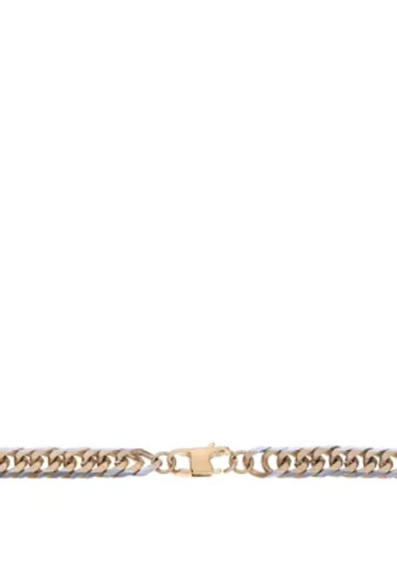 Stainless Steel 8MM Gourmeta Chain with Goldtone Ion Plating