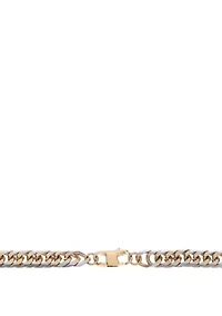 Stainless Steel 8MM Gourmeta Chain with Goldtone Ion Plating