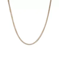 Stainless Steel Square Wheat Necklace with Gold Ion Plating