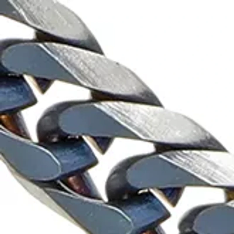 Stainless Steel 2 Tone Necklace with Blue Ion Plating