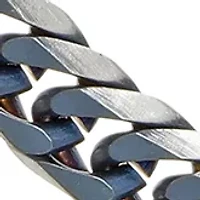 Stainless Steel 2 Tone Necklace with Blue Ion Plating
