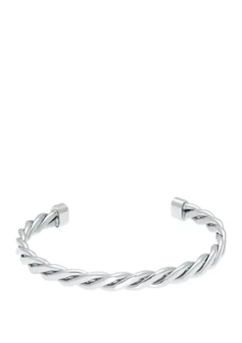 Stainless Steel Twisted Cuff Bangle