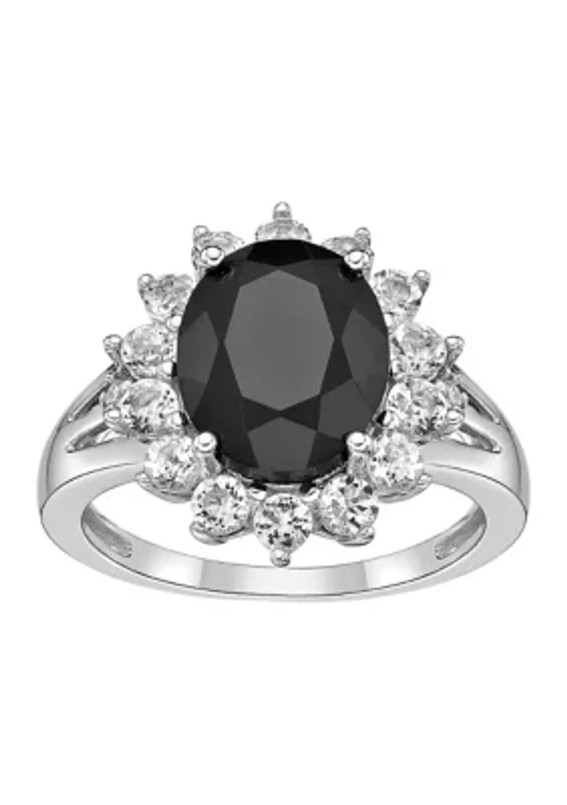 2.5 ct. t.w. Black Onyx and 1.2 Created White Sapphire Ring Sterling Silver