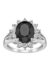 2.5 ct. t.w. Black Onyx and 1.2 Created White Sapphire Ring Sterling Silver