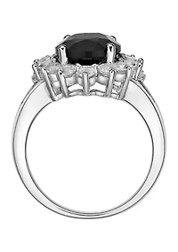 2.5 ct. t.w. Black Onyx and 1.2 Created White Sapphire Ring Sterling Silver