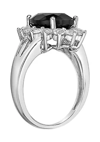 2.5 ct. t.w. Black Onyx and 1.2 Created White Sapphire Ring Sterling Silver