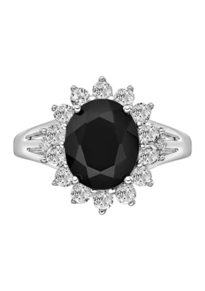 2.5 ct. t.w. Black Onyx and 1.2 Created White Sapphire Ring Sterling Silver