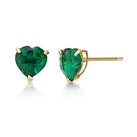 Lab Created 1.5 ct. t.w.Created Emerald Earrings in 10K Gold