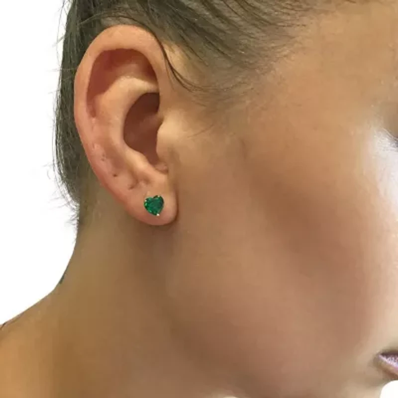 Lab Created 1.5 ct. t.w.Created Emerald Earrings in 10K Gold