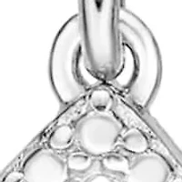 Diamond Accent Heart Dangle Drop Earrings in Sterling Silver