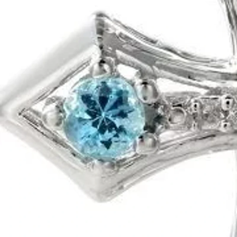 3/8 ct. t.w. Blue Topaz and Diamond Accent Cross Pendant Necklace in Sterling Silver