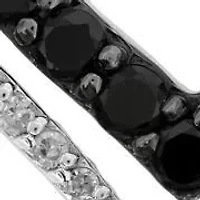 1/ ct. t.w. Black and White Diamond Heart Pendant in Sterling Silver