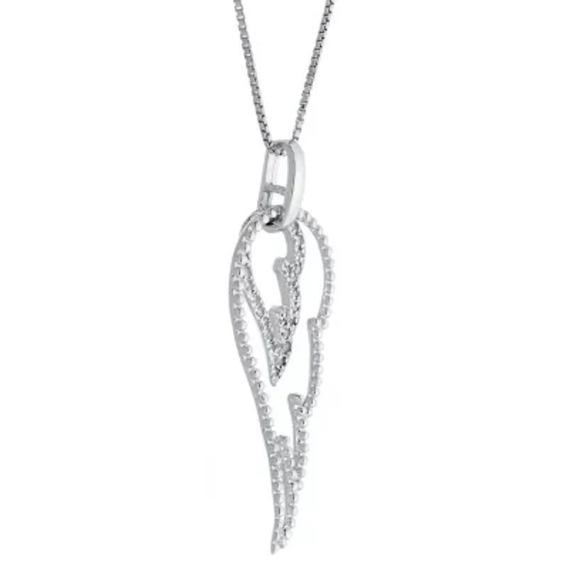 1/6 ct. tw. Diamond Accent Angel Wing Pendant in Sterling Silver