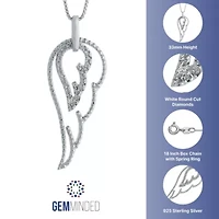 1/6 ct. tw. Diamond Accent Angel Wing Pendant in Sterling Silver