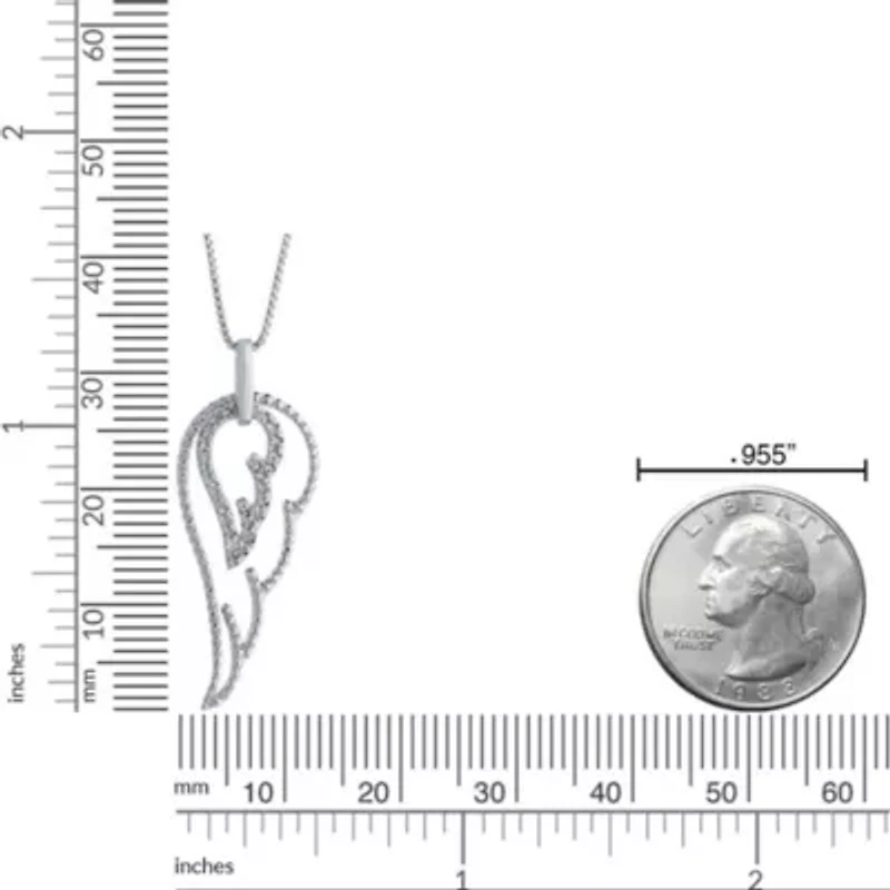 1/6 ct. tw. Diamond Accent Angel Wing Pendant in Sterling Silver
