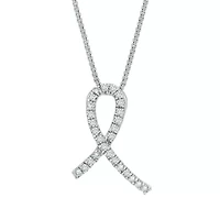 1/6 ct. tw. Diamond Ribbon Pendant in Sterling Silve
