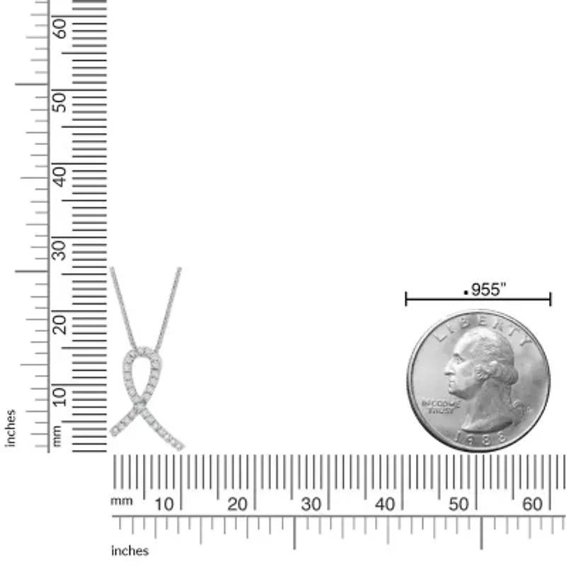 1/6 ct. tw. Diamond Ribbon Pendant in Sterling Silve