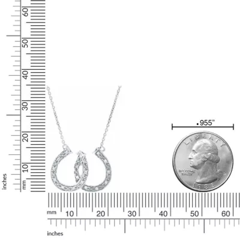 1/10 ct. t.w. Diamond Double Horseshoe Pendant in Sterling Silver
