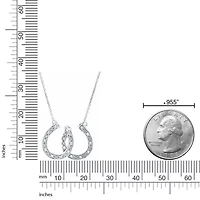 1/10 ct. t.w. Diamond Double Horseshoe Pendant in Sterling Silver