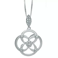 1/8 ct. t.w. Diamond Quatrefoil Pendant in Sterling Silver