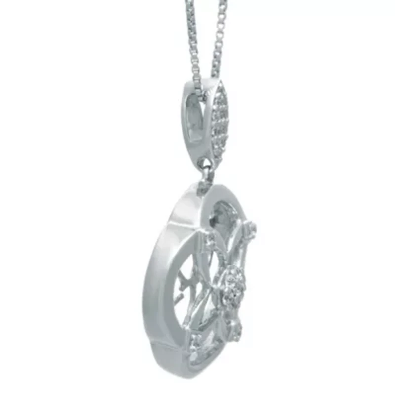 1/8 ct. t.w. Diamond Quatrefoil Pendant in Sterling Silver