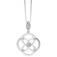 1/8 ct. t.w. Diamond Quatrefoil Pendant in Sterling Silver